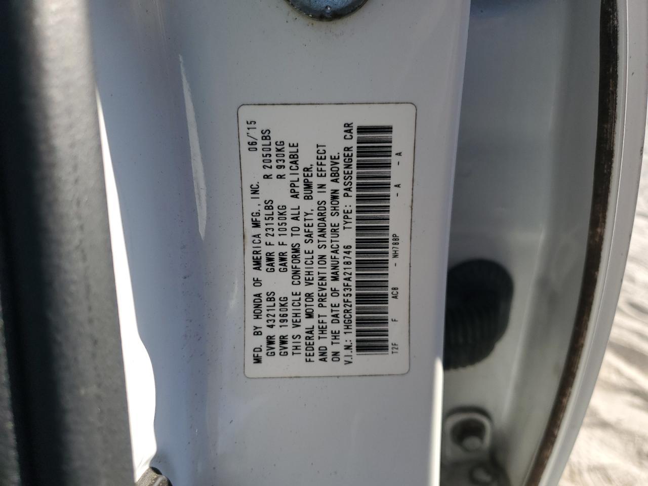 2015 HONDA ACCORD