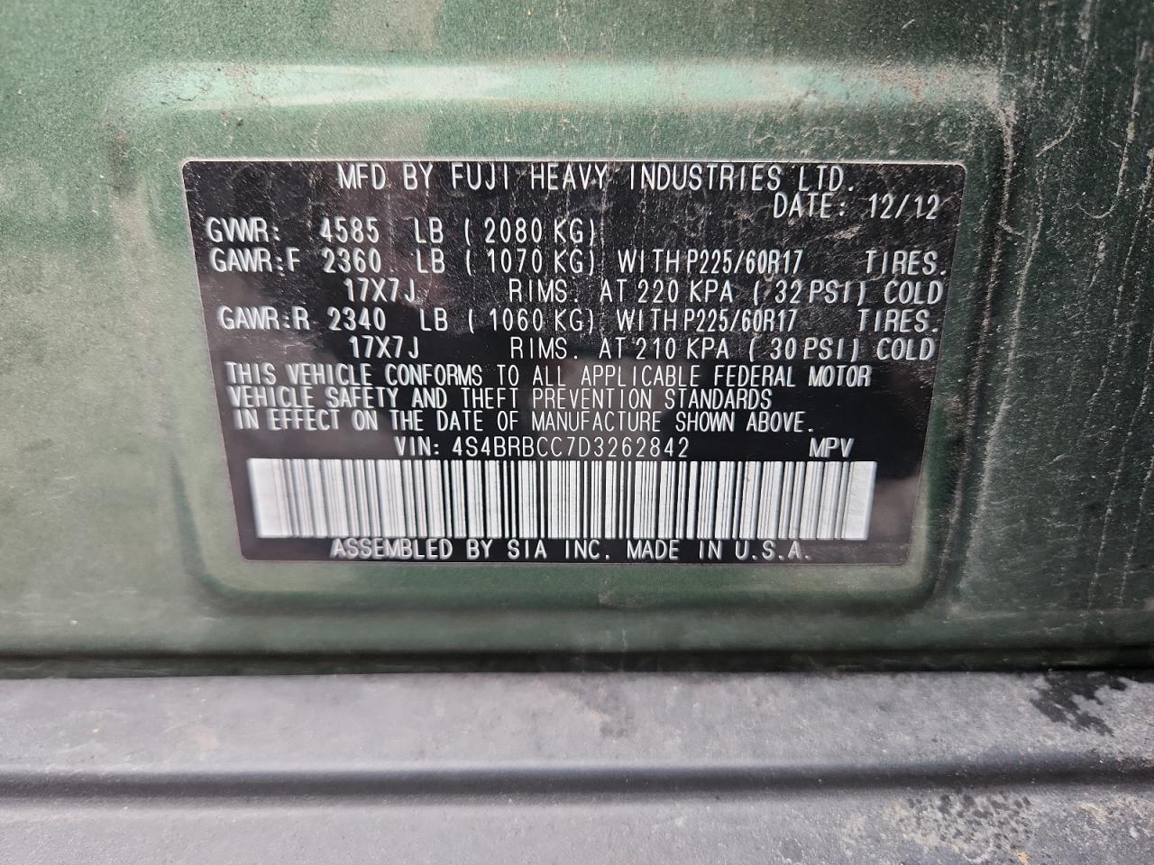 2013 SUBARU Outback