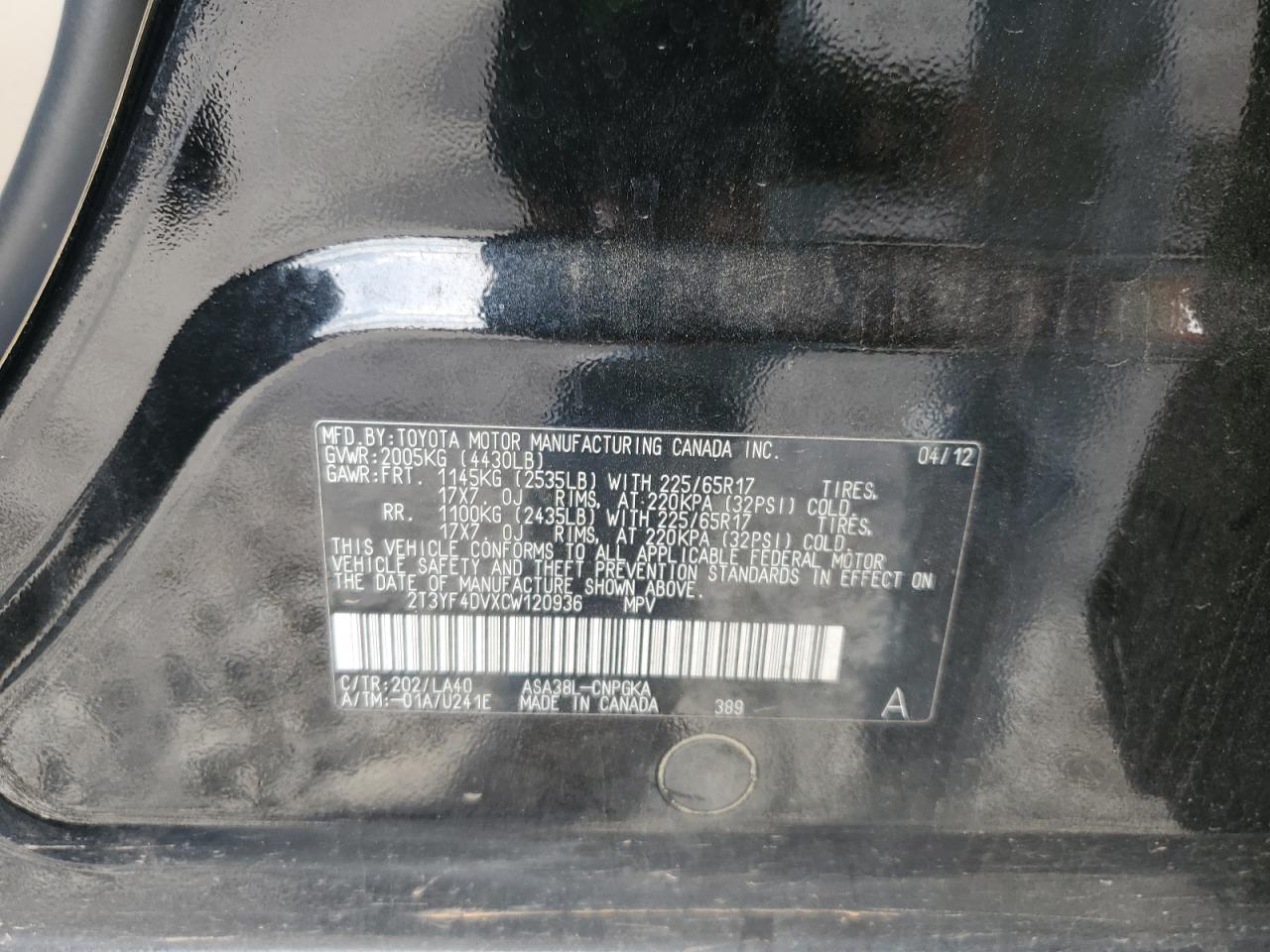 2012 TOYOTA RAV4