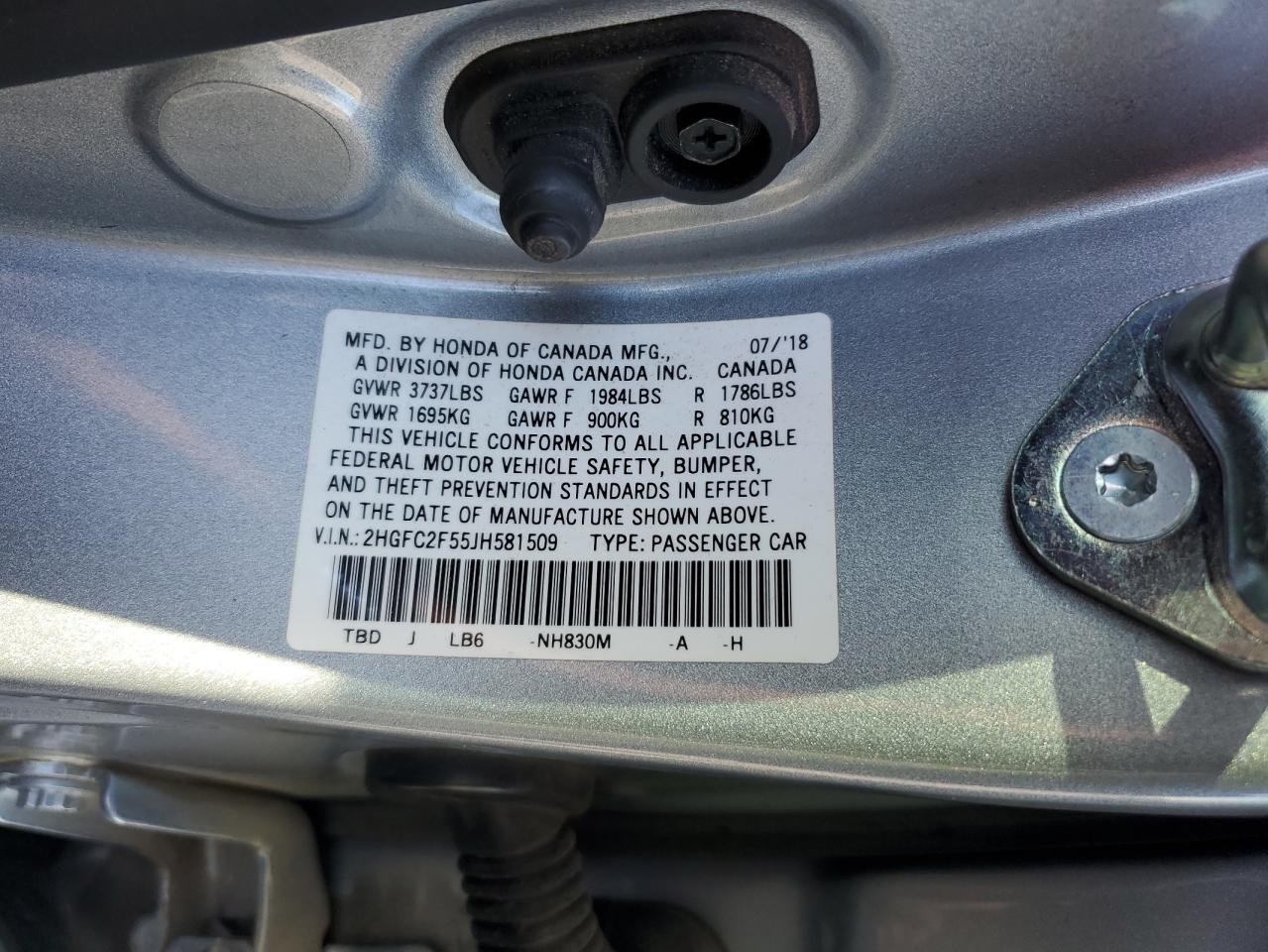 2018 HONDA CIVIC