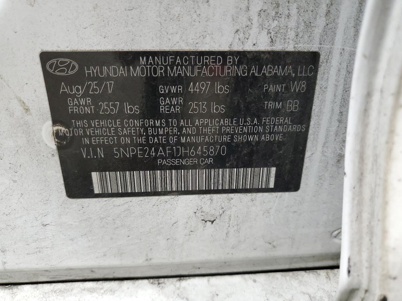 2018 HYUNDAI SONATA