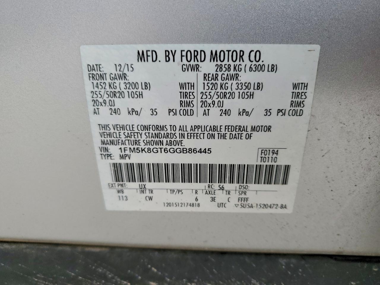 2016 FORD Explorer Sport Trac