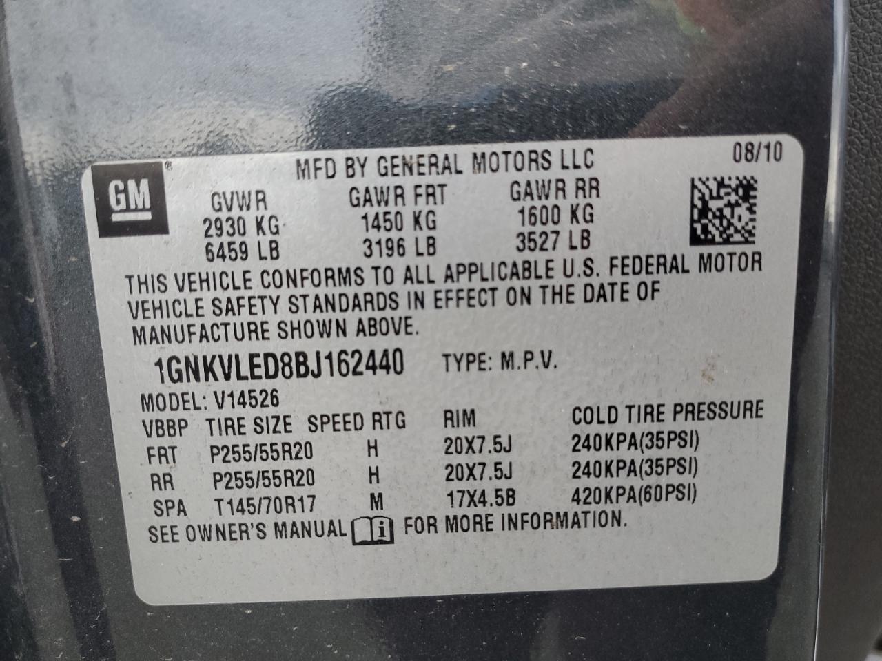2011 CHEVROLET TRAVERSE