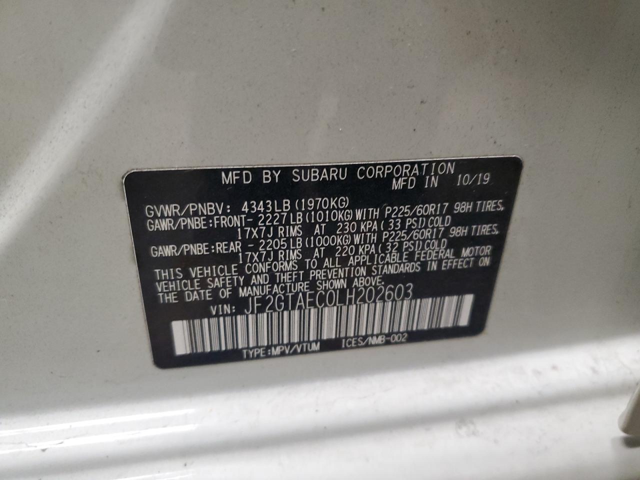 2020 SUBARU Crosstrek