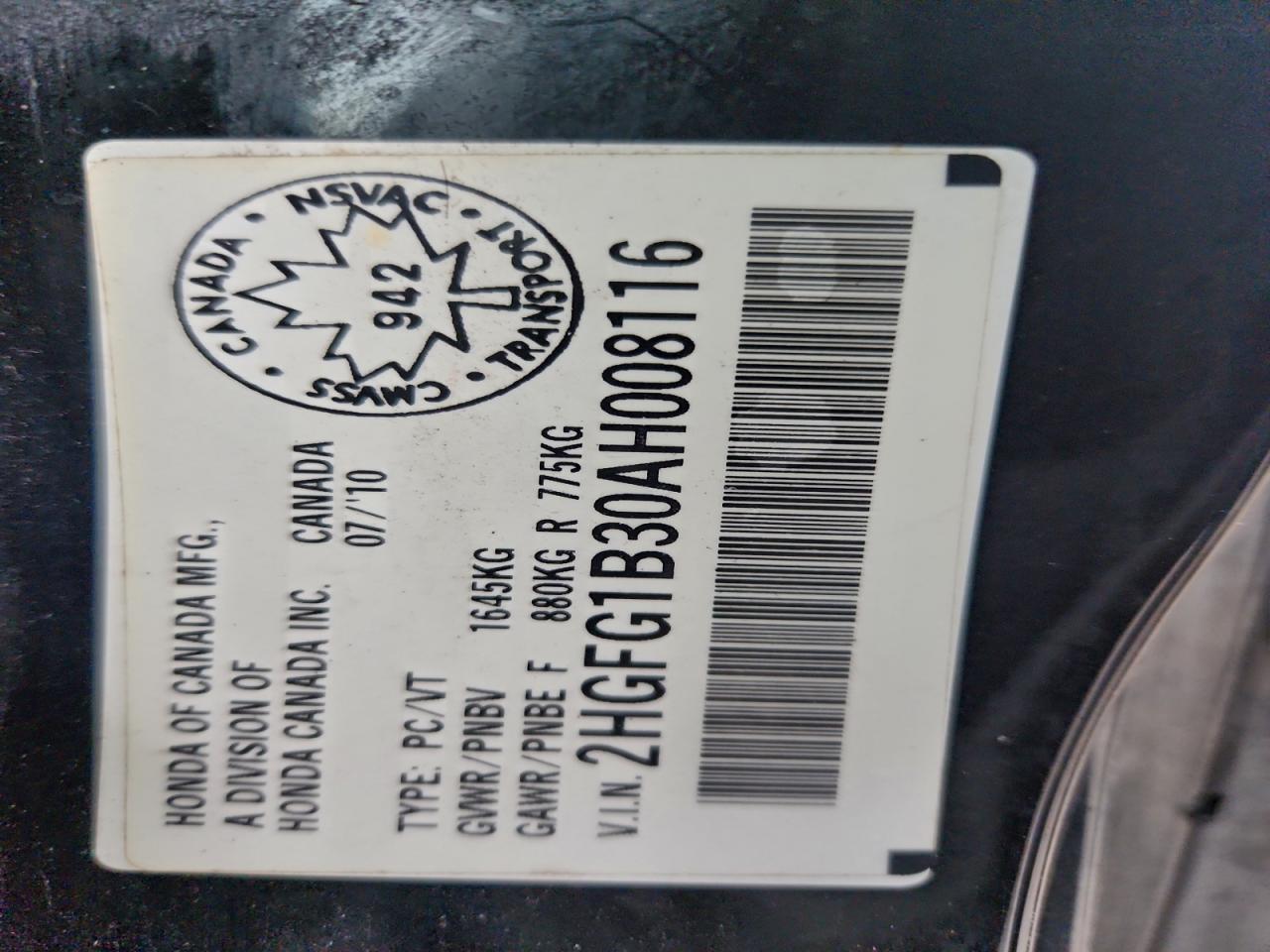 2010 HONDA CIVIC
