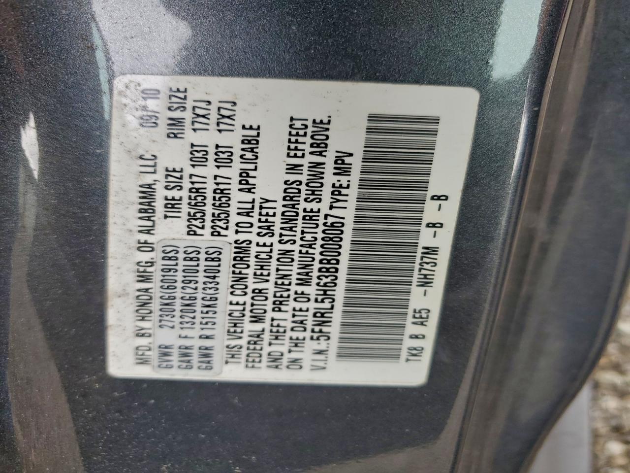 2011 HONDA ODYSSEY