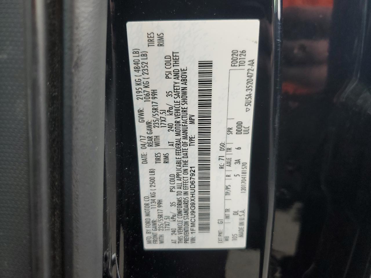 2017 FORD ESCAPE