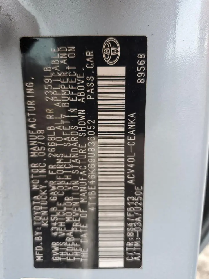 2009 TOYOTA CAMRY