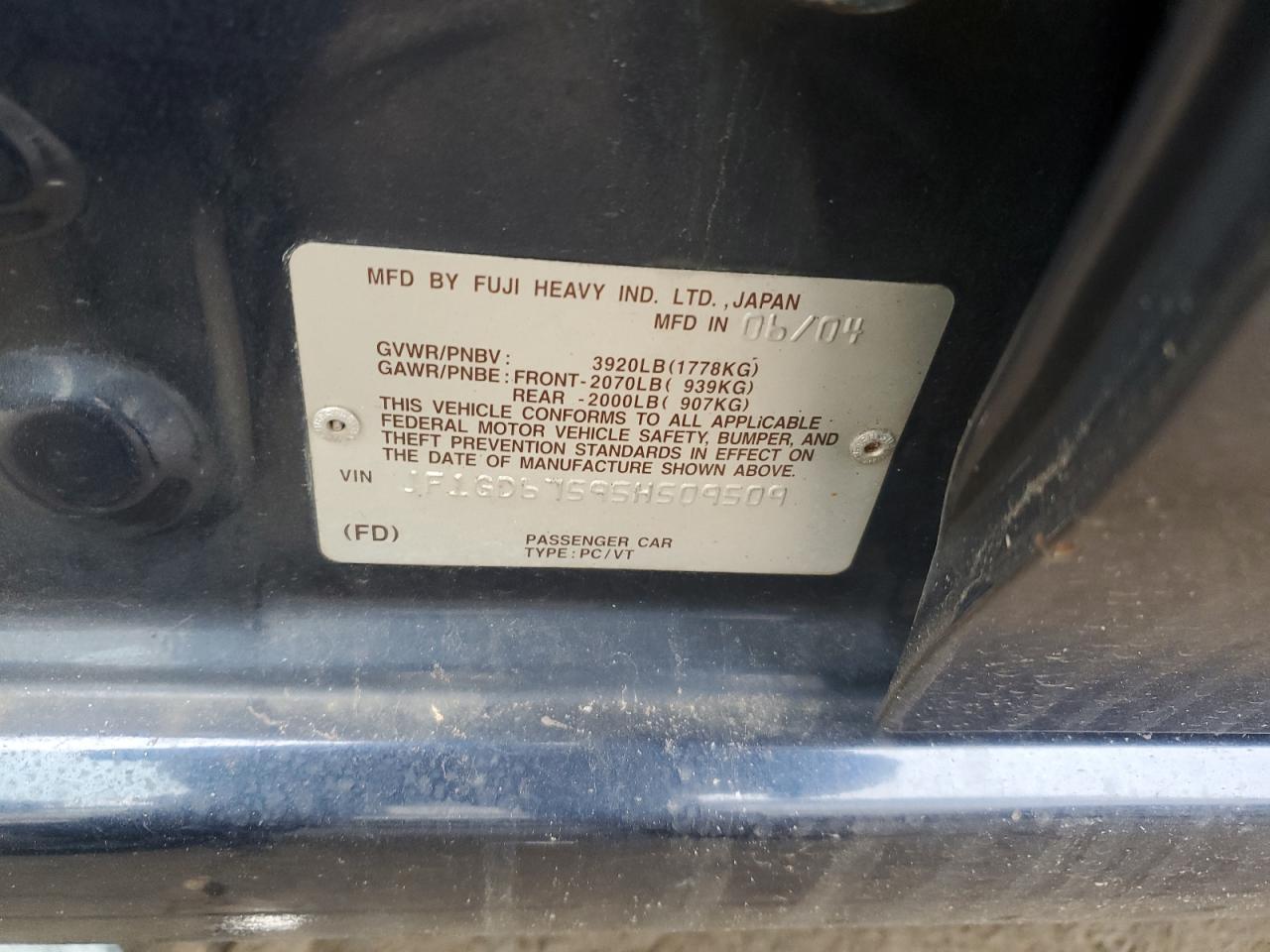 2005 SUBARU IMPREZA