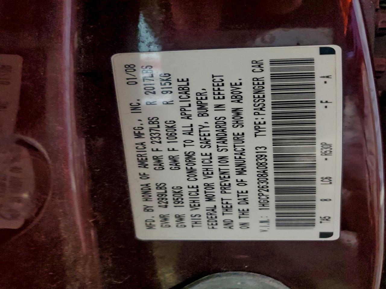 2008 HONDA ACCORD