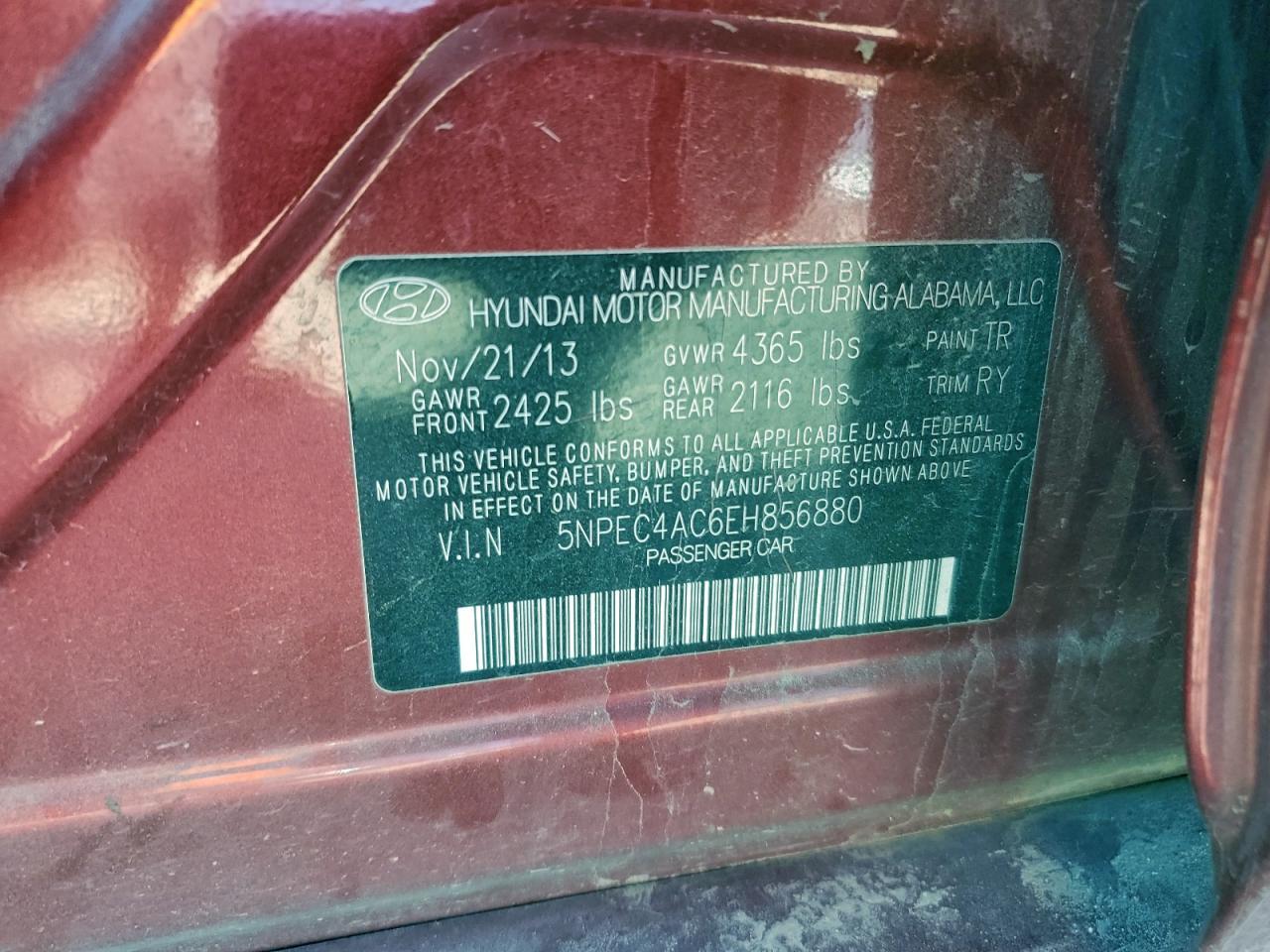 2014 HYUNDAI SONATA