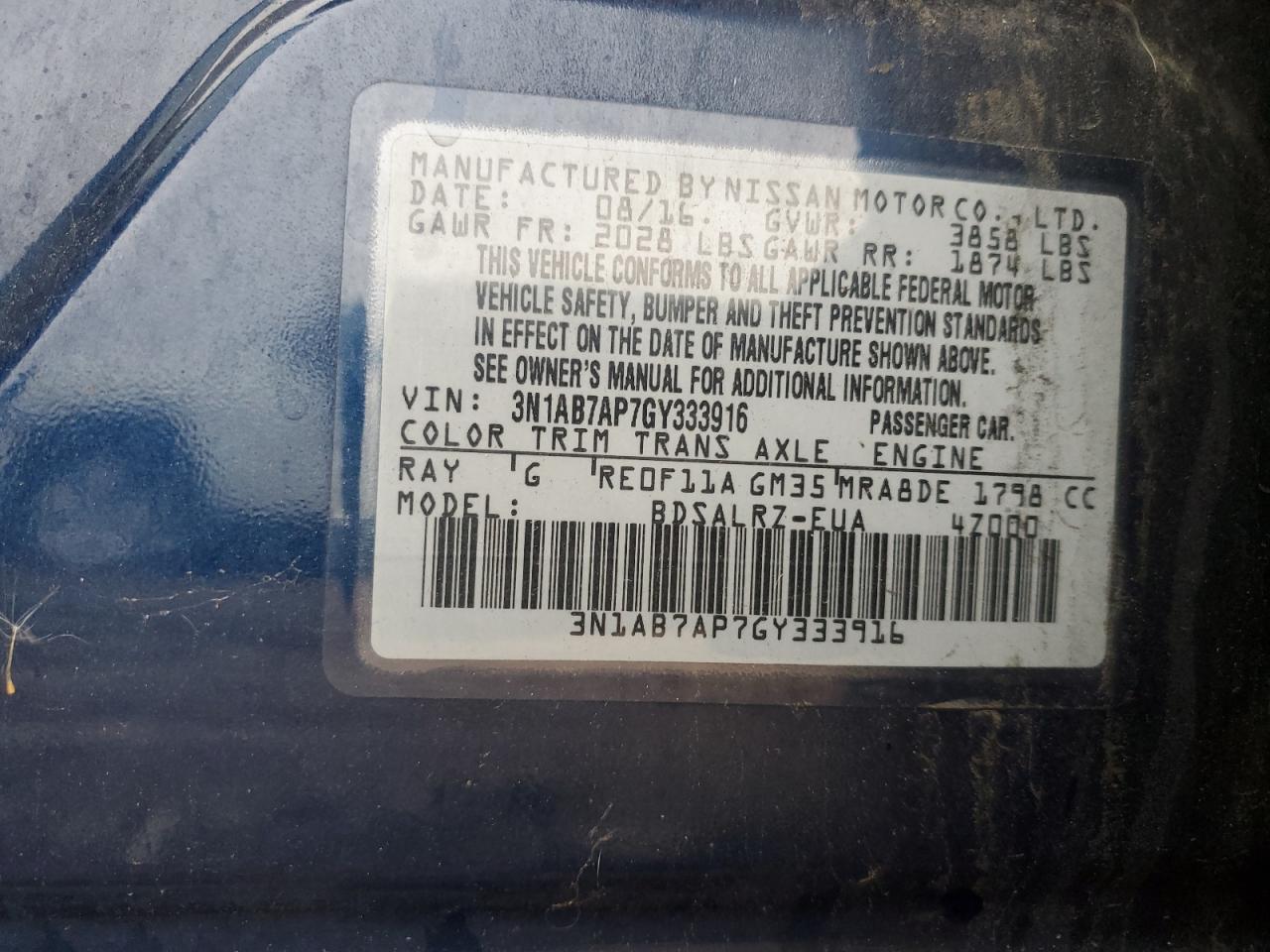 2016 NISSAN SENTRA