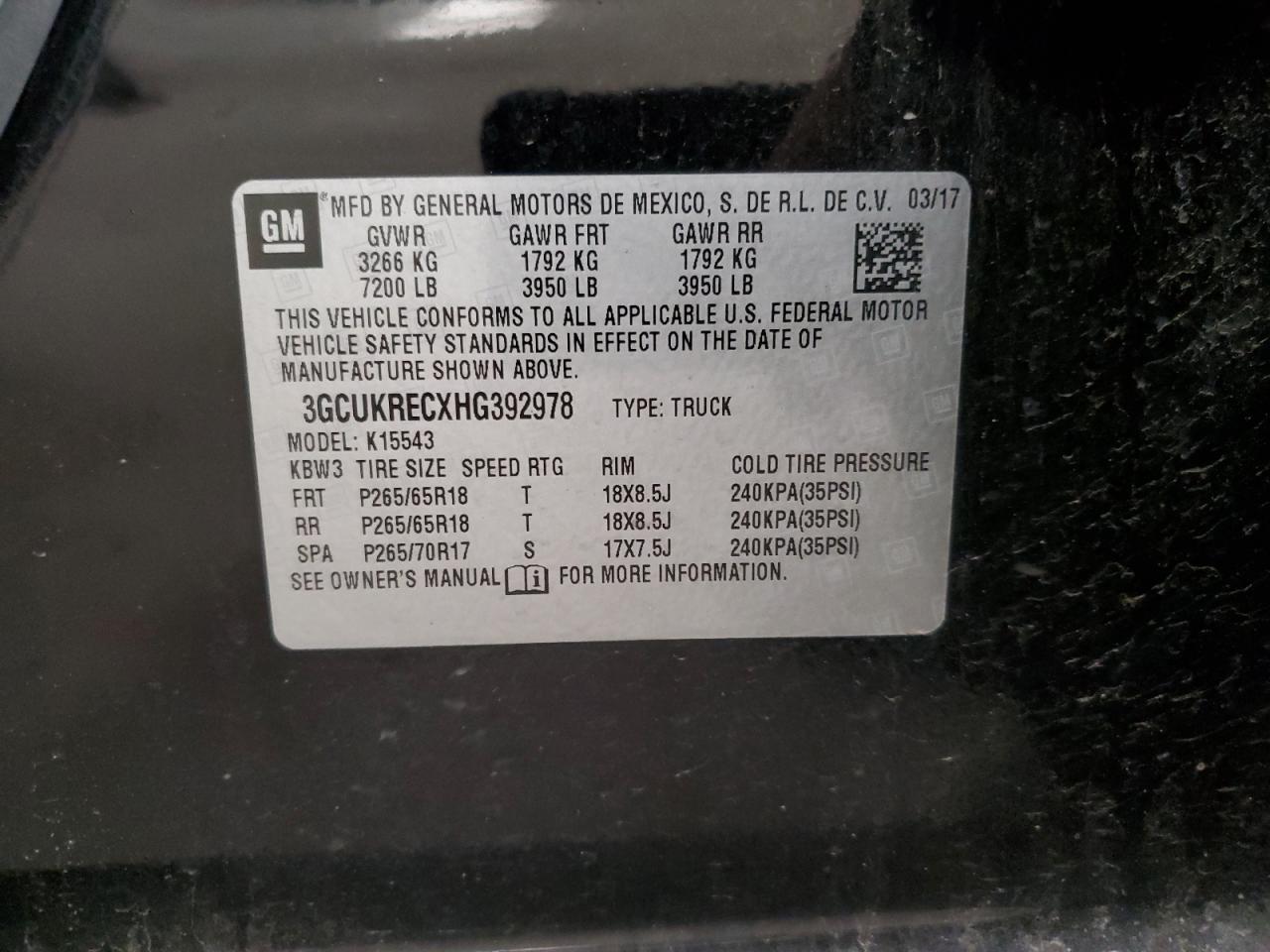 2017 CHEVROLET SILVERADO 1500