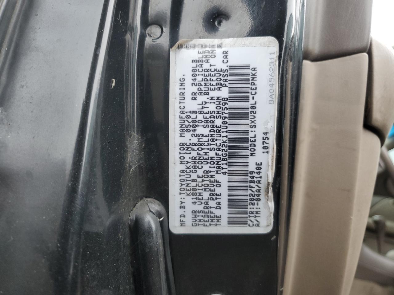 2001 TOYOTA CAMRY