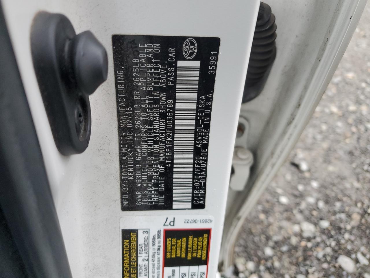 2015 TOYOTA CAMRY