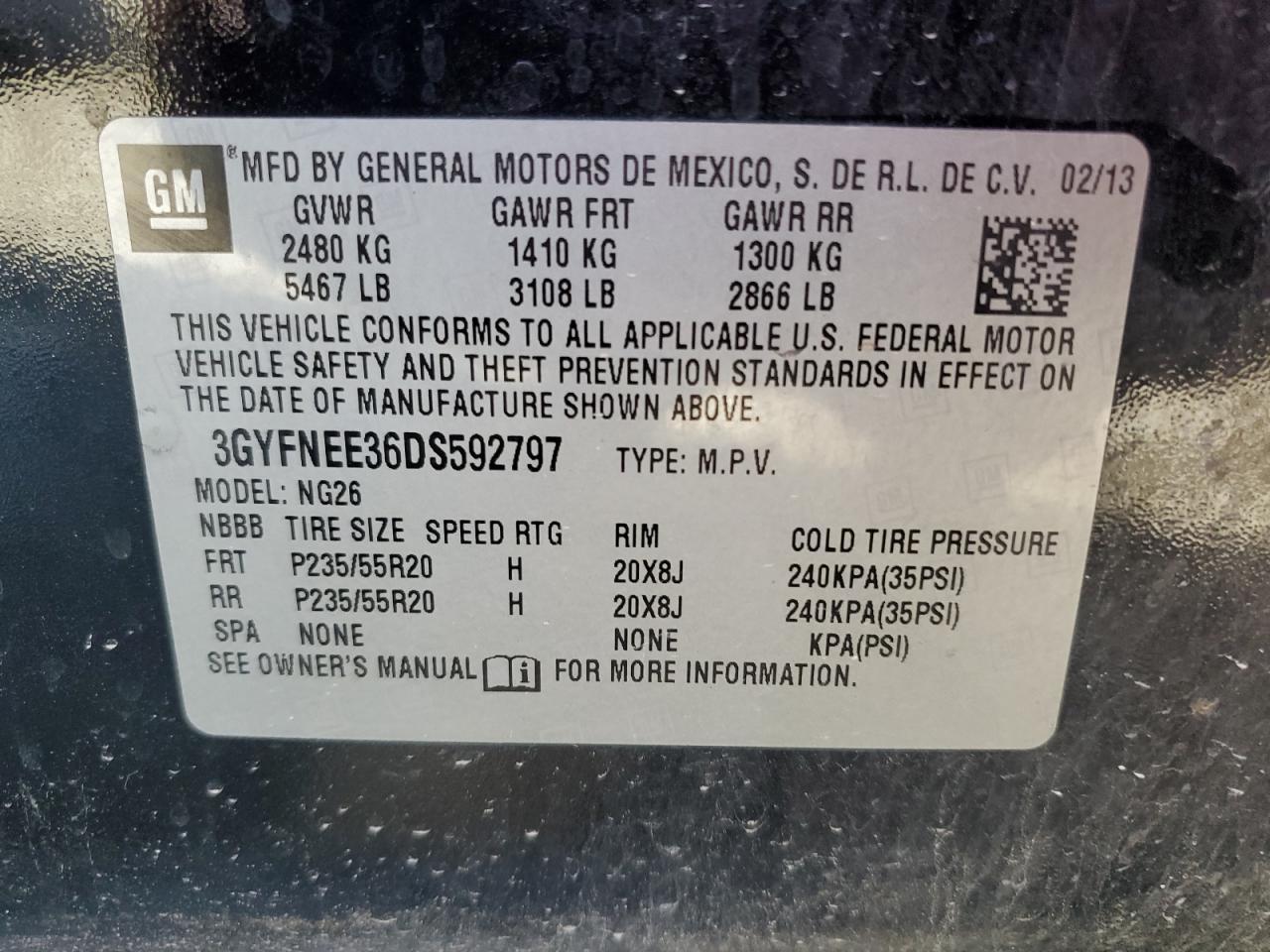 2013 CADILLAC SRX