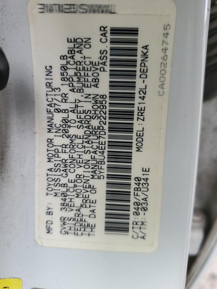 2013 TOYOTA COROLLA