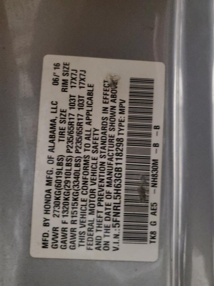 2016 HONDA ODYSSEY