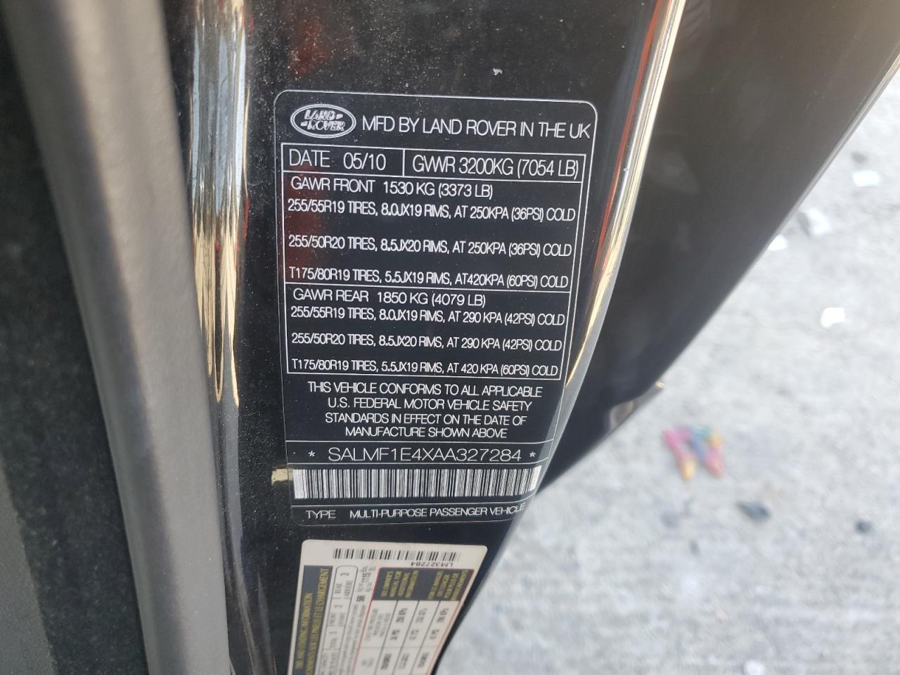 2010 LAND ROVER RANGE ROVER