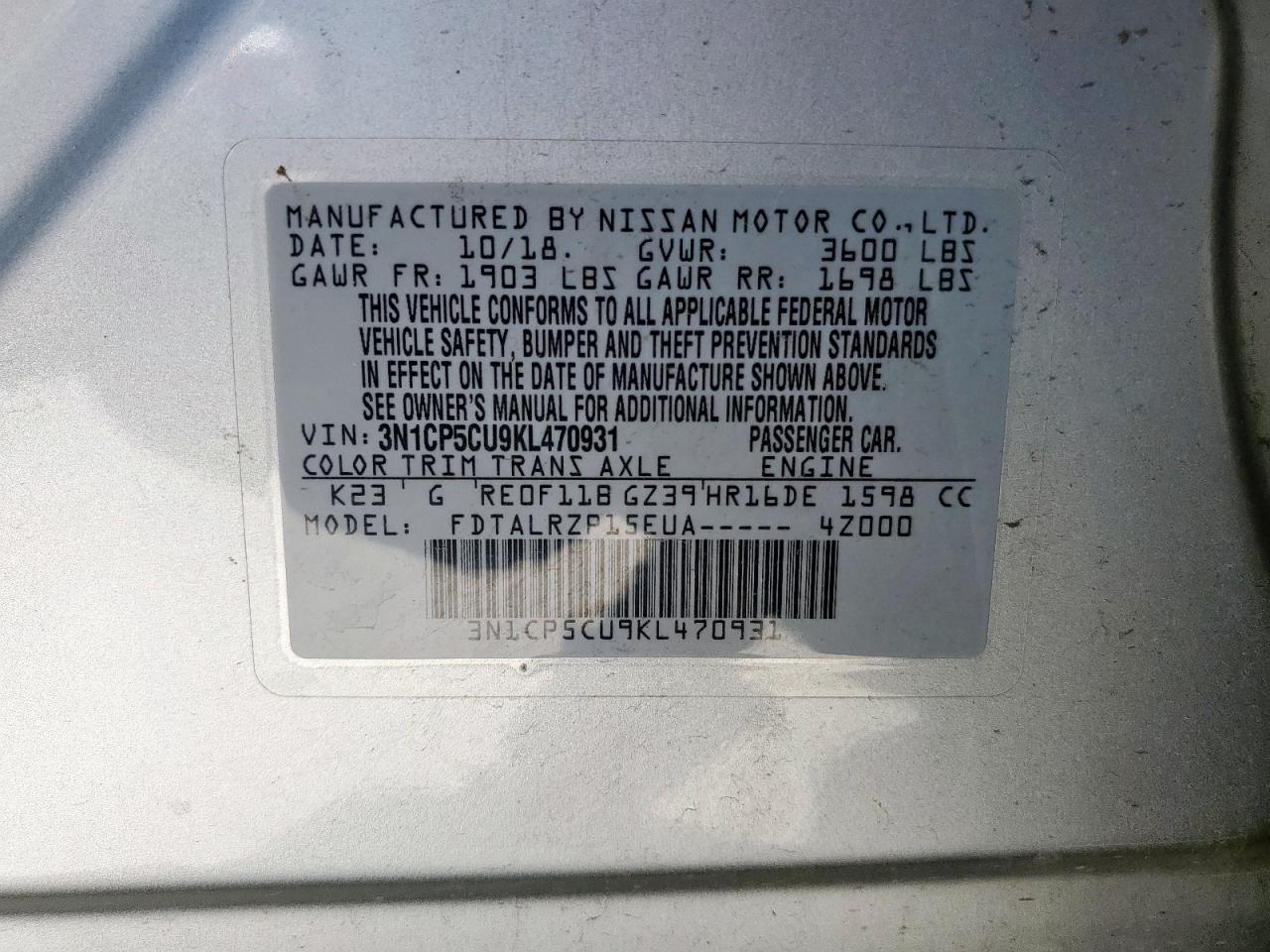 2019 NISSAN KICKS