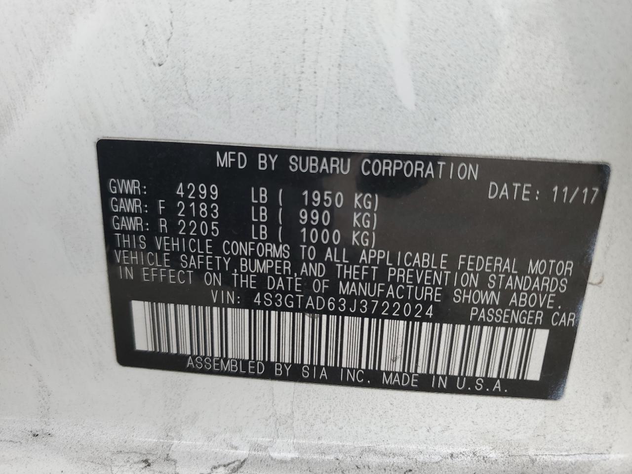 2018 SUBARU IMPREZA