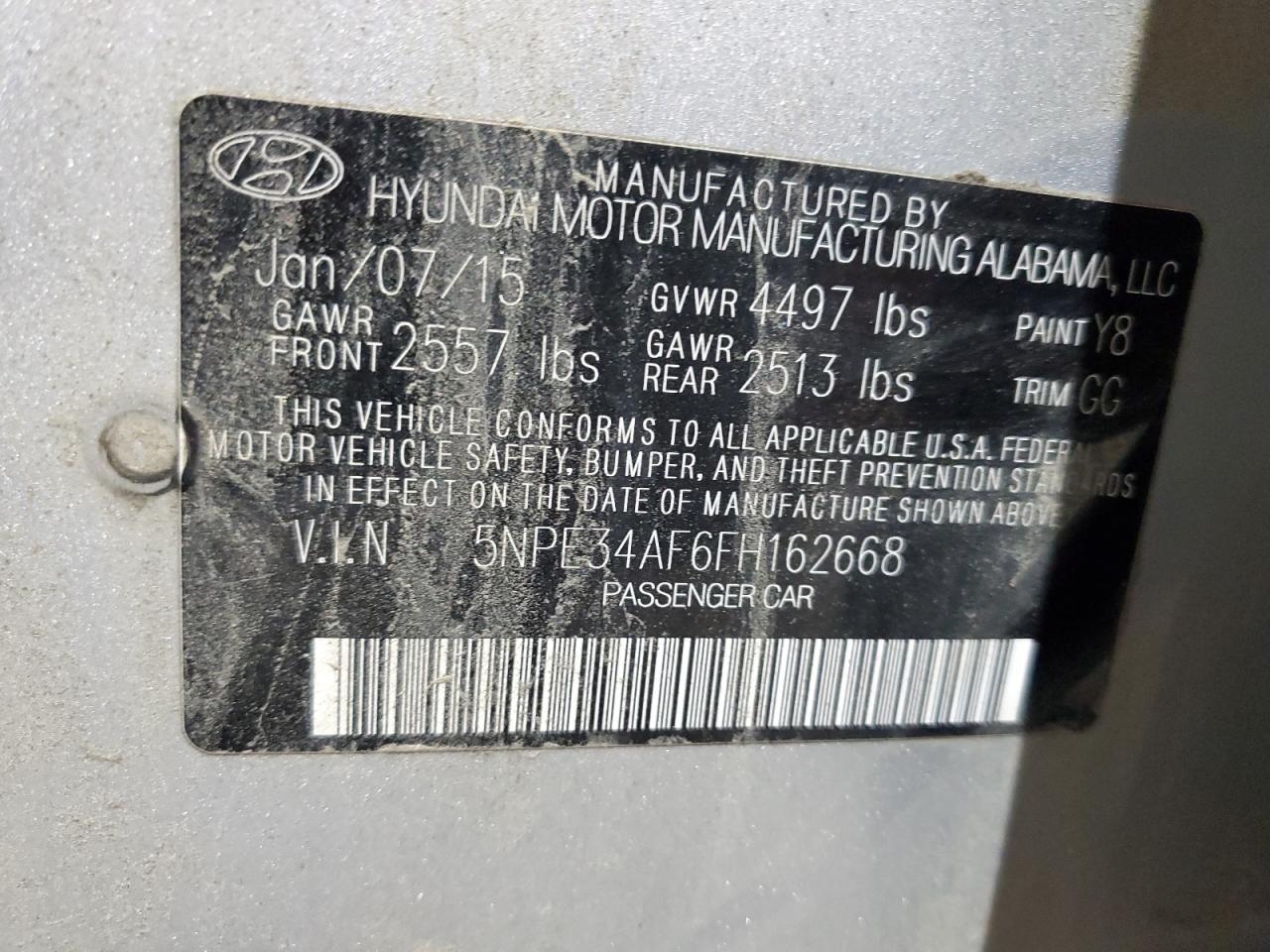 2015 HYUNDAI SONATA