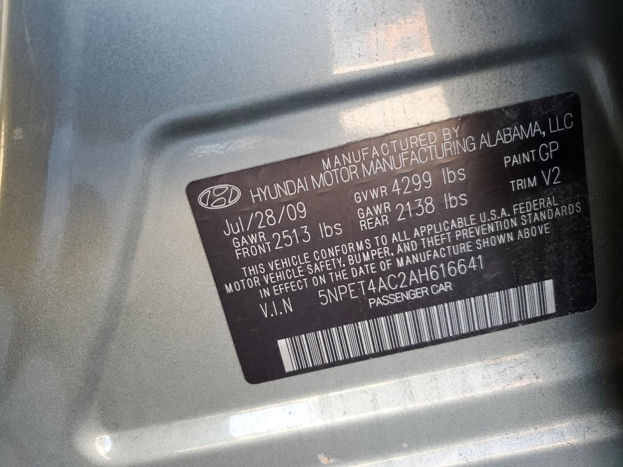 2010 HYUNDAI SONATA