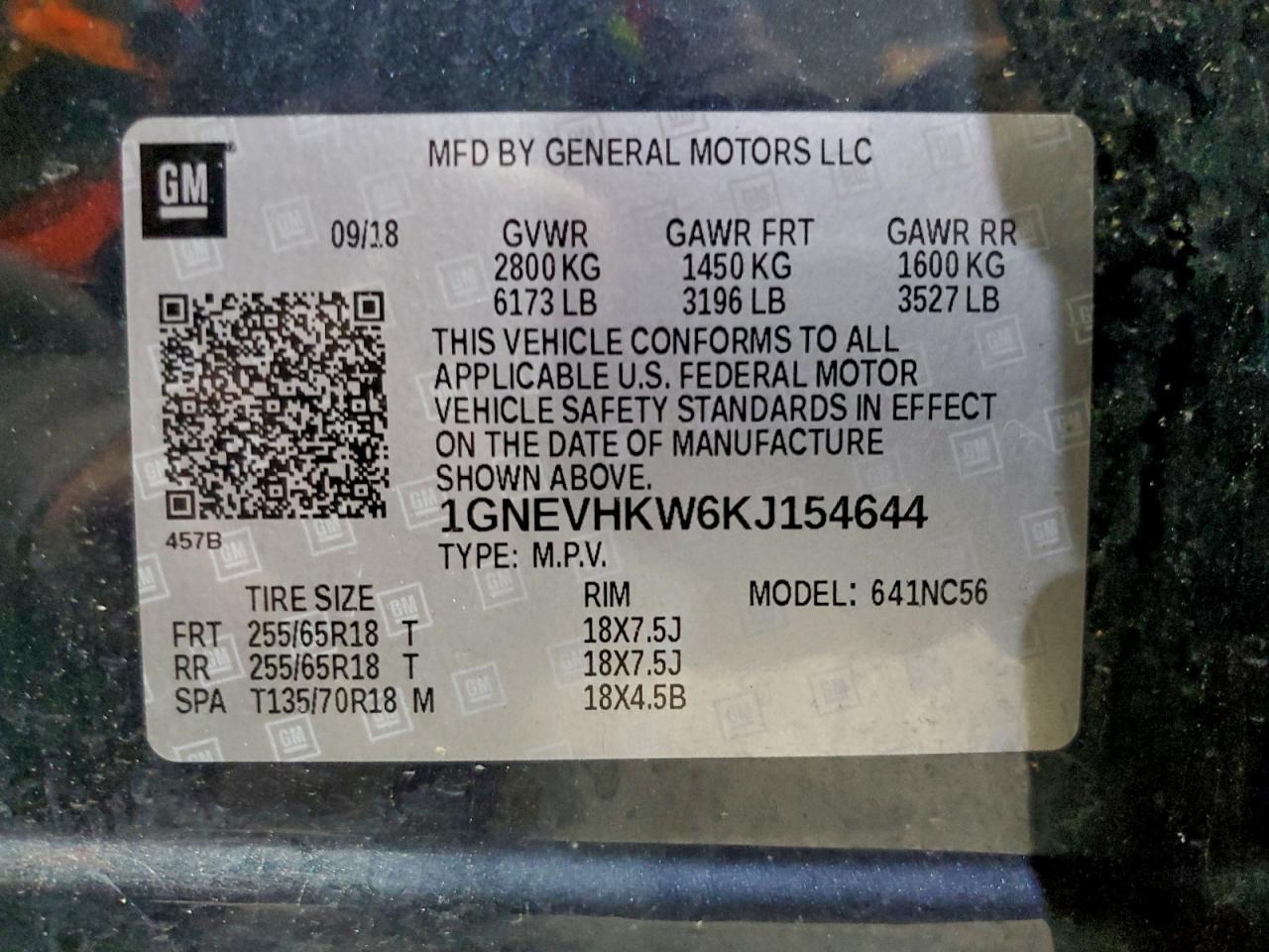 2019 CHEVROLET TRAVERSE