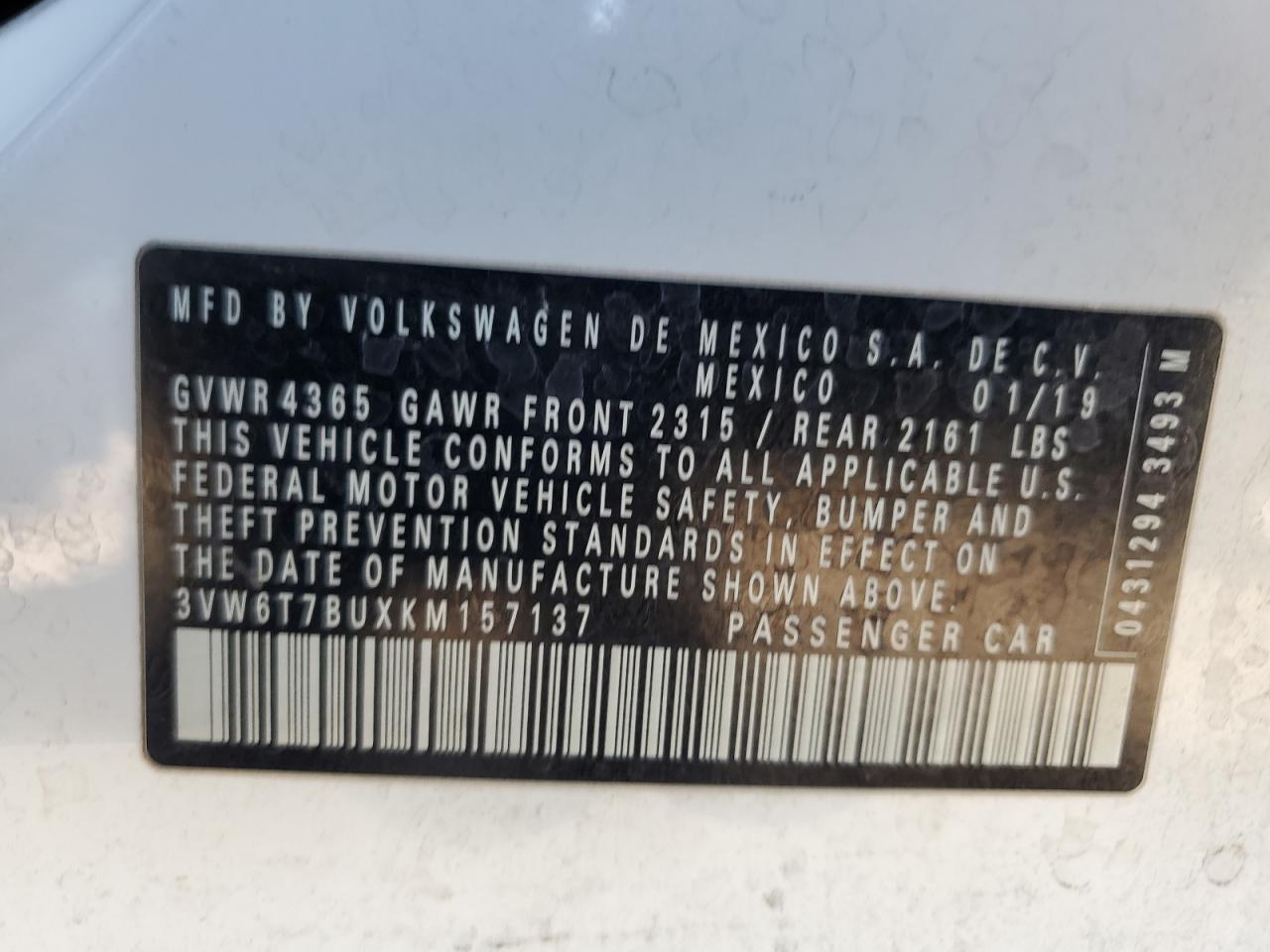 2019 VOLKSWAGEN JETTA