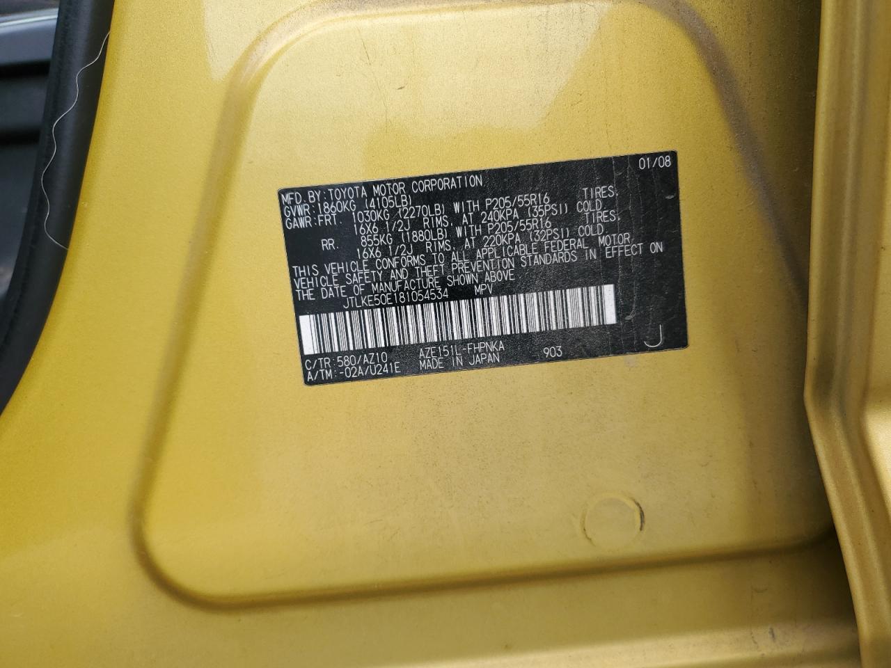 2008 TOYOTA SCION
