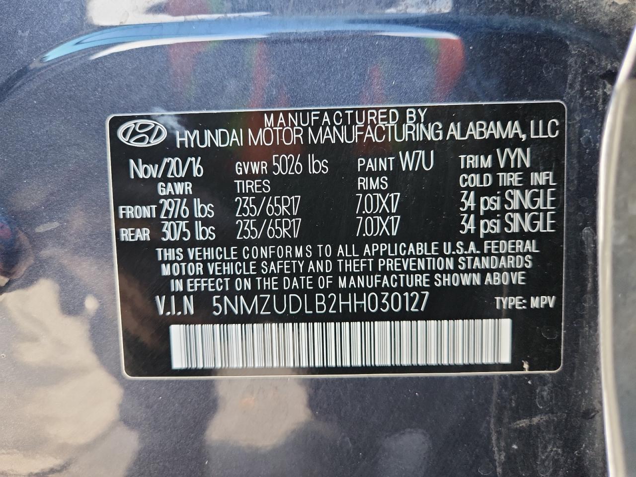 2017 HYUNDAI SANTA FE