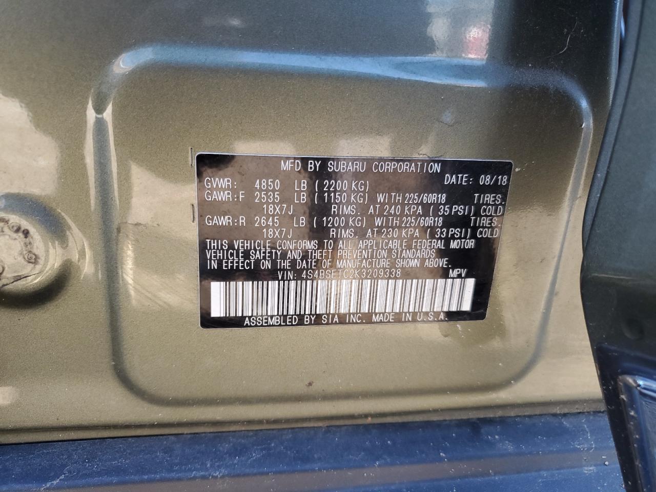 2019 SUBARU Outback