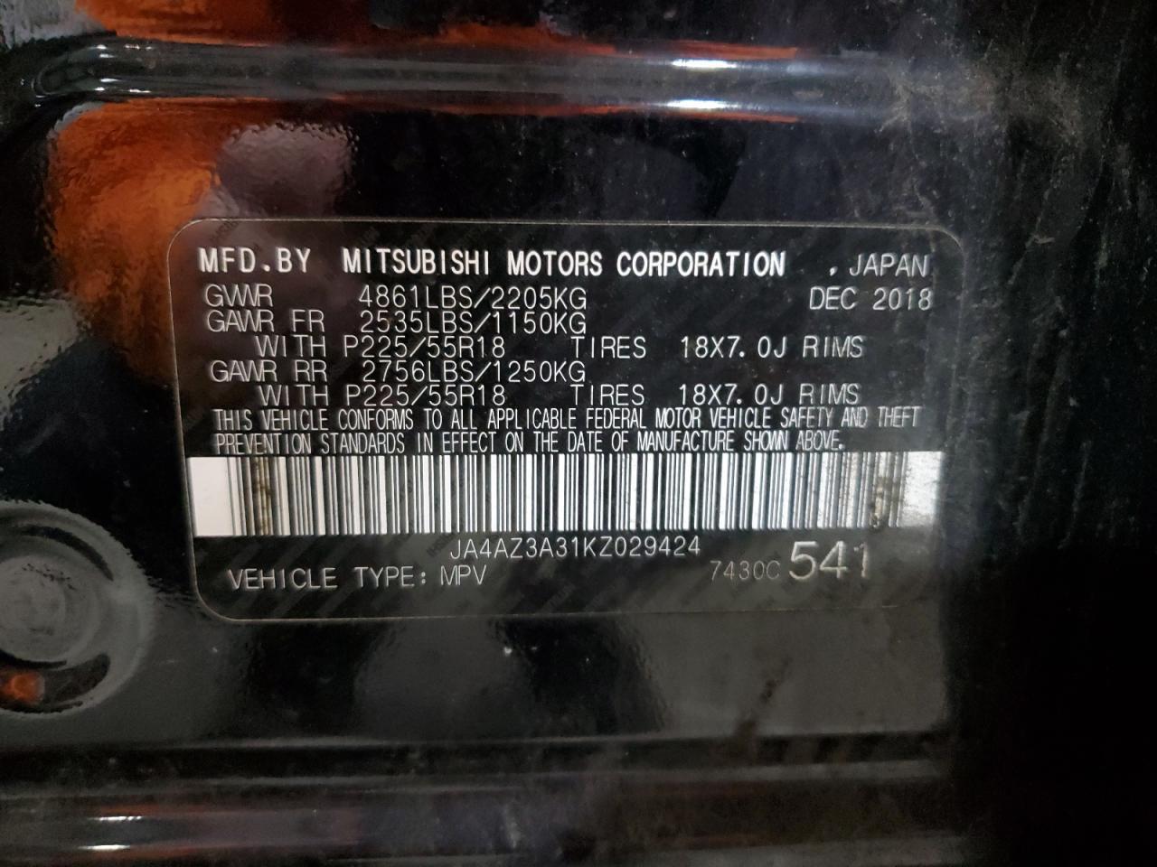2019 MITSUBISHI outlander