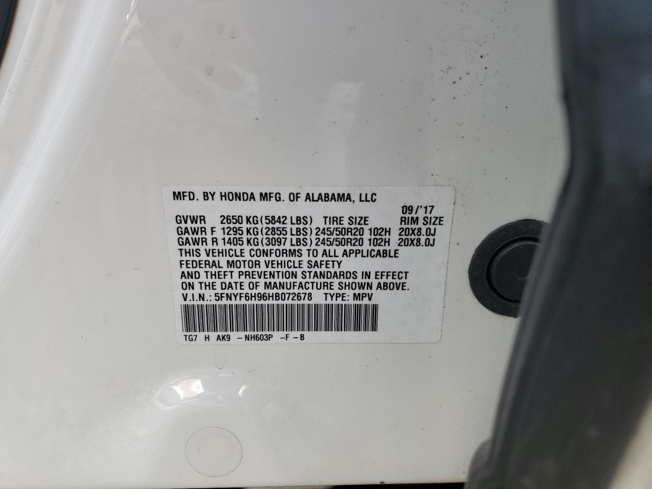 2017 HONDA PILOT