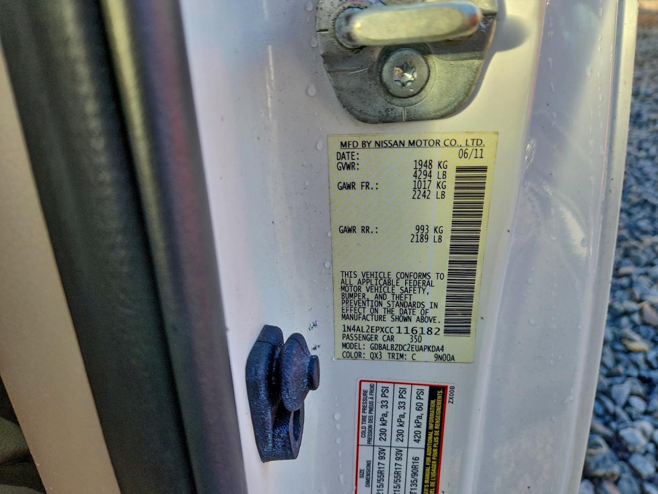 2012 NISSAN ALTIMA