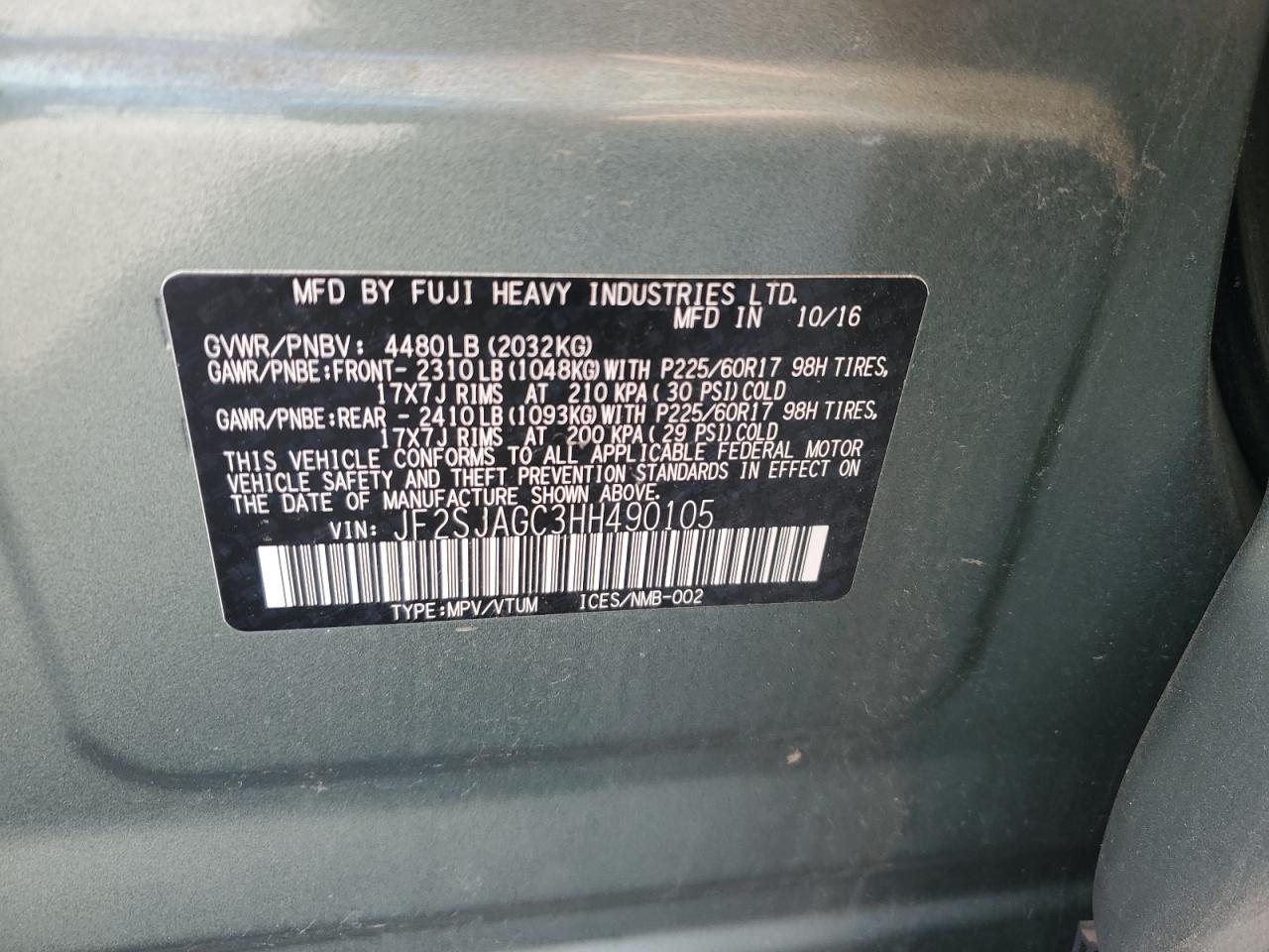 2017 SUBARU FORESTER