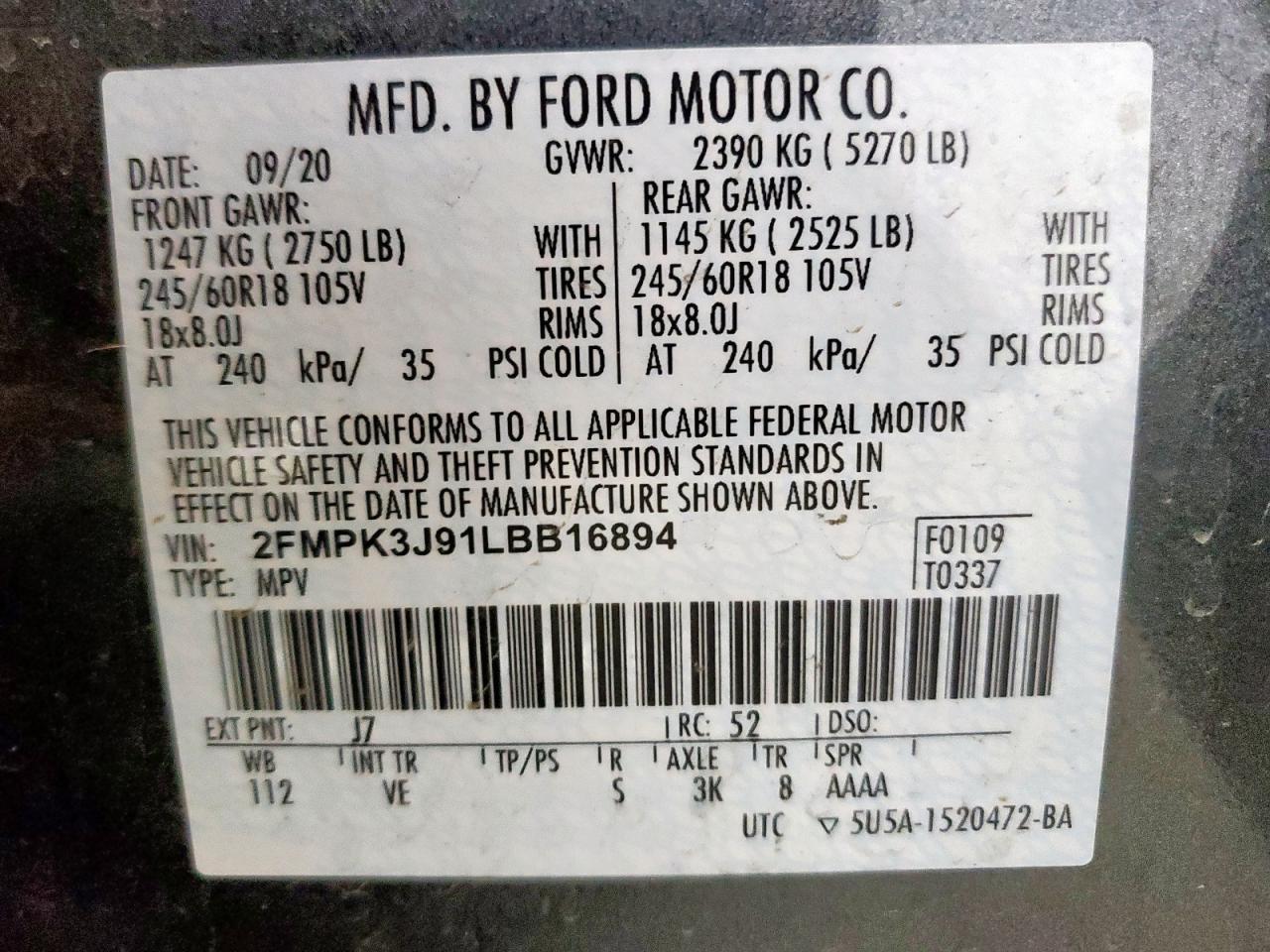 2020 FORD EDGE