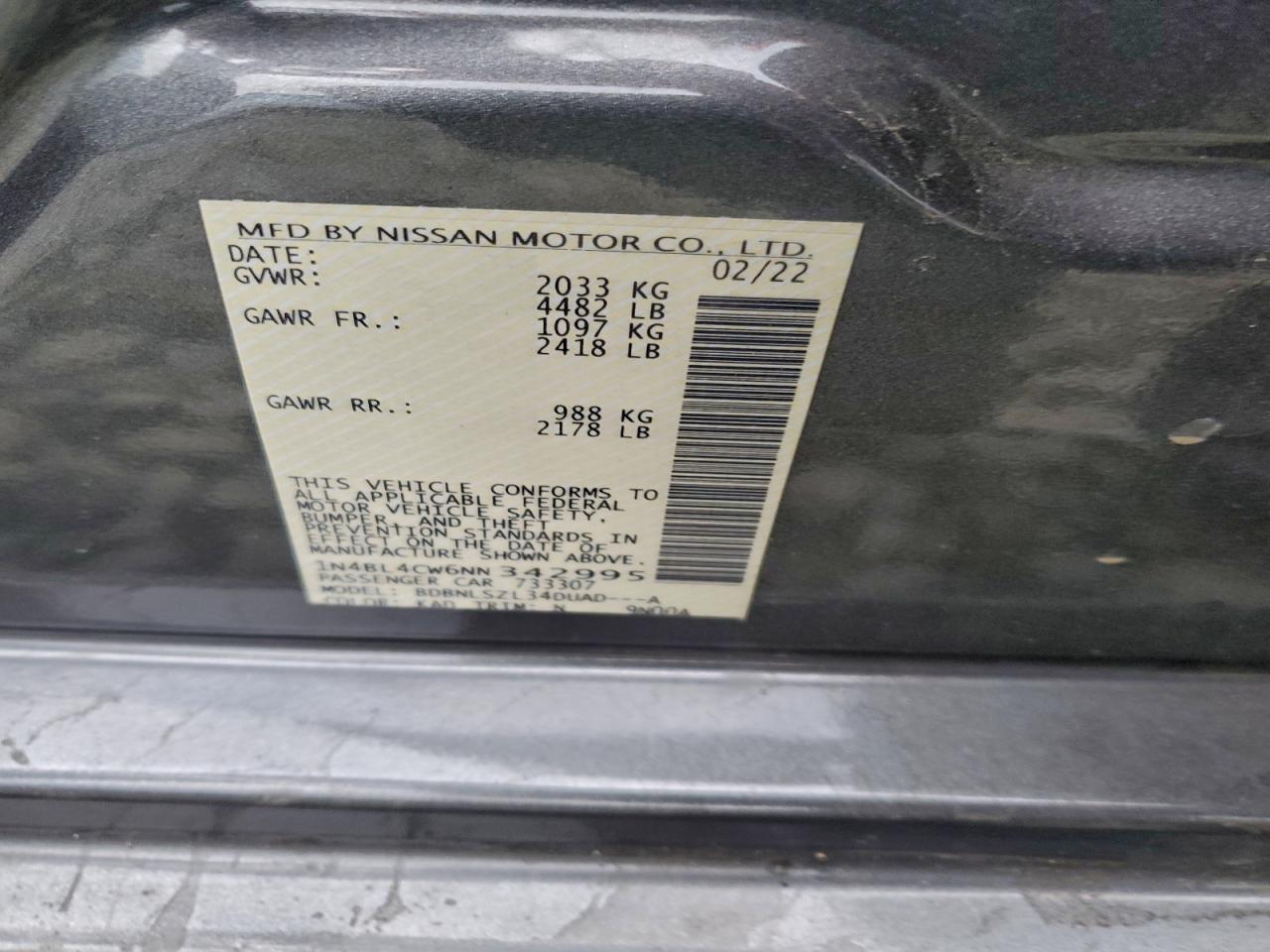2022 NISSAN ALTIMA