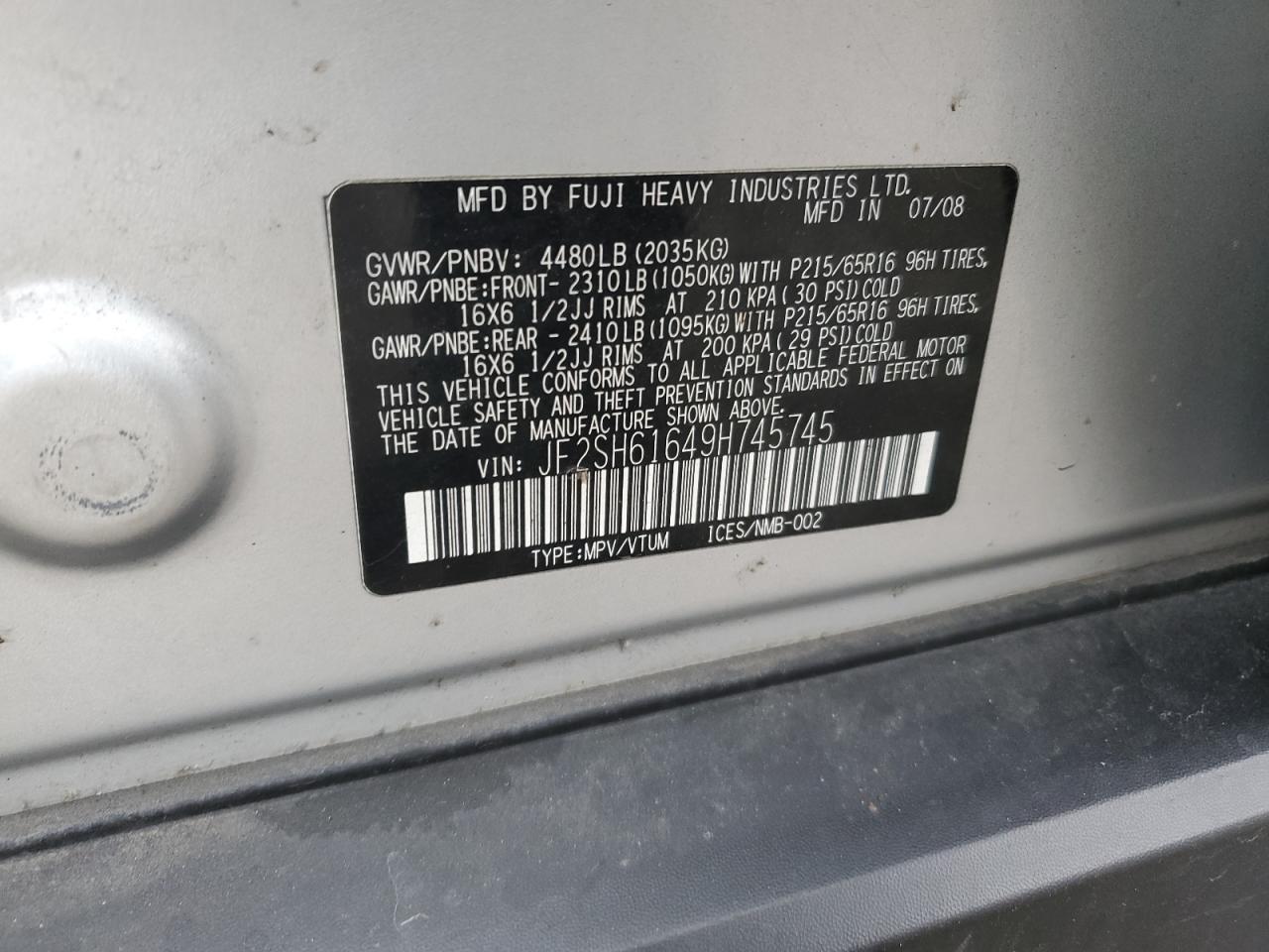 2009 SUBARU FORESTER