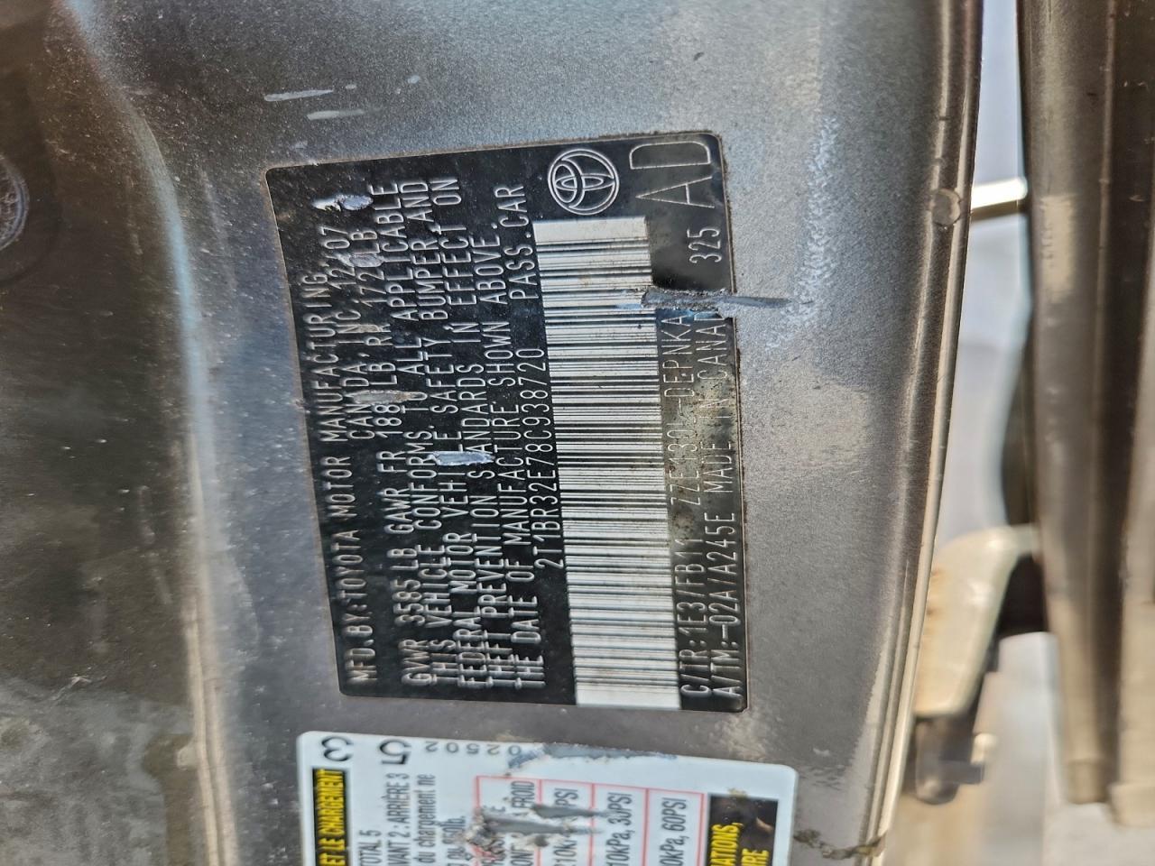 2008 TOYOTA COROLLA