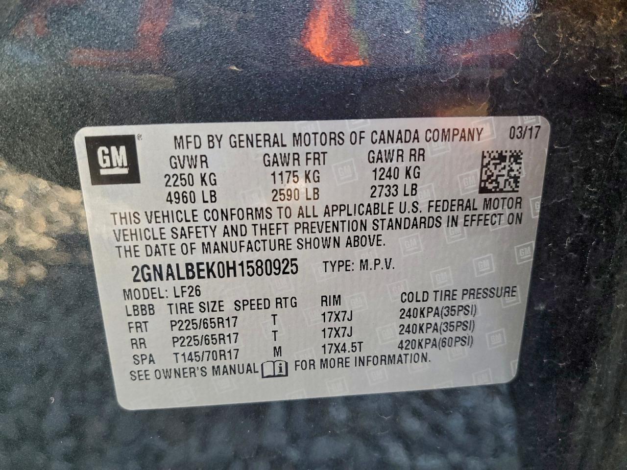 2017 CHEVROLET EQUINOX