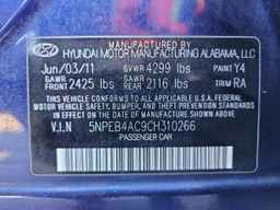 2012 HYUNDAI SONATA