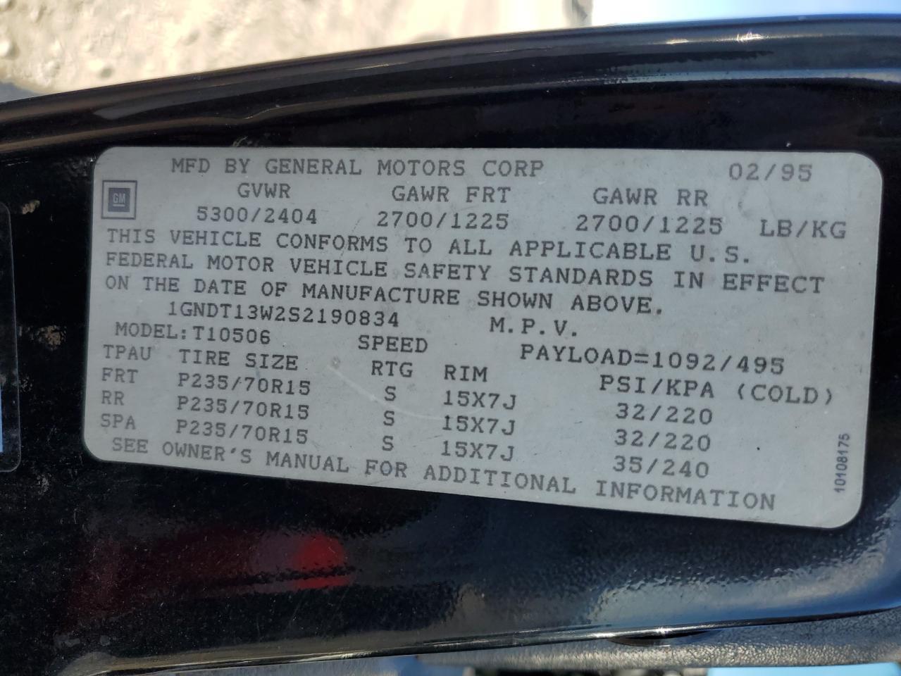 1995 CHEVROLET BLAZER