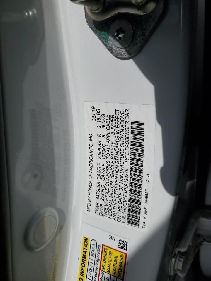 2019 HONDA ACCORD