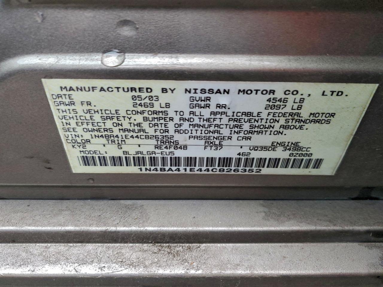 2004 NISSAN Maxima