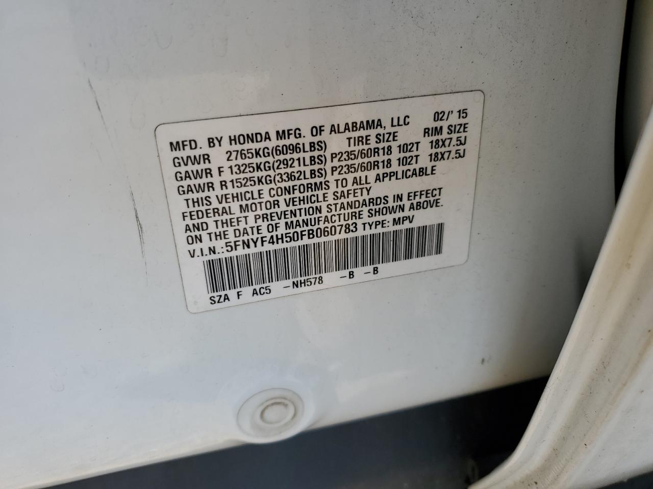 2015 HONDA PILOT