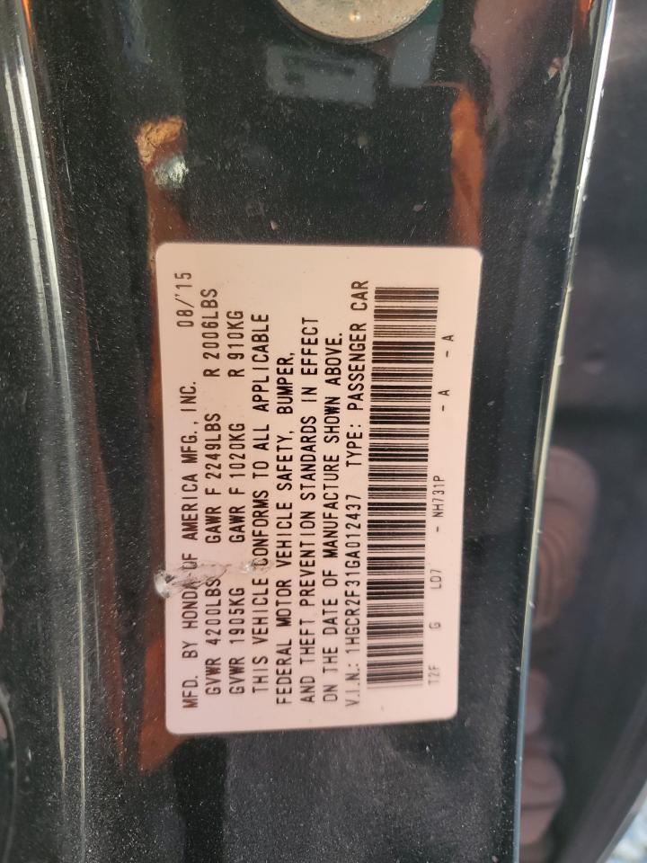 2016 HONDA ACCORD