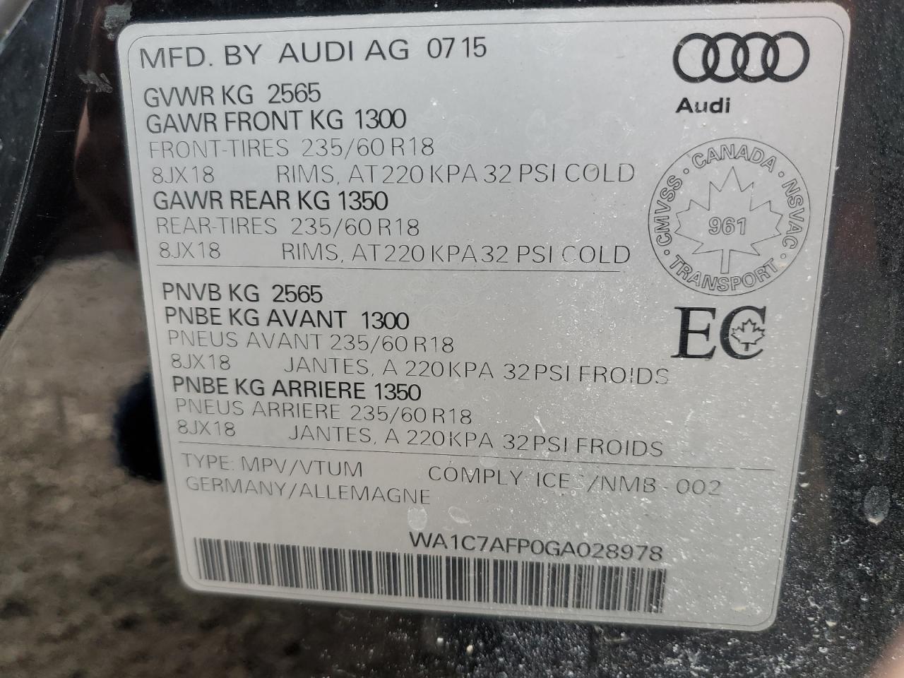 2016 AUDI Q5