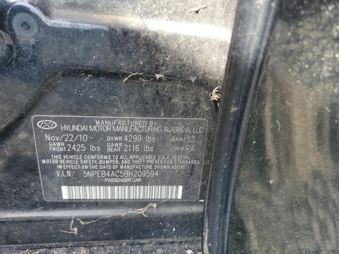 2011 HYUNDAI SONATA