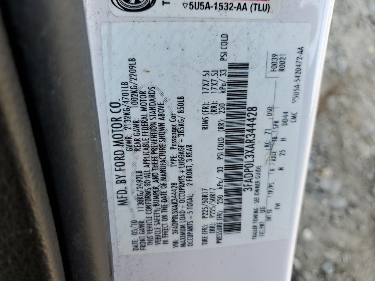 2010 FORD FUSION